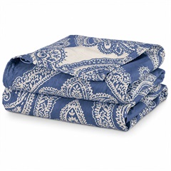 Charleston Copen Bedspread Fabric Swatch
